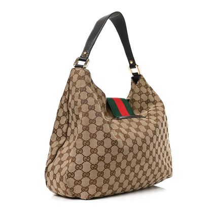 Gucci Monogram Large New Ladies Web Hobo Dark Brown 3 of 11