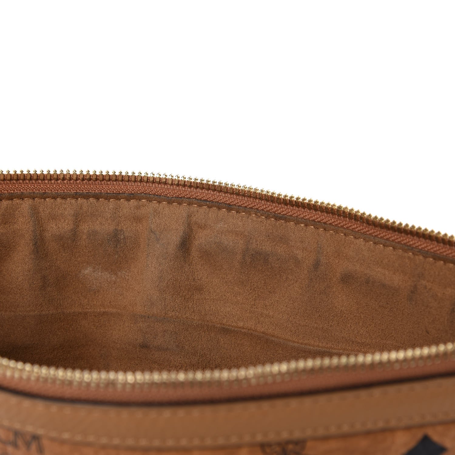 MCM Visetos Liz Shopper Tote Pouch Cognac 12 of 13
