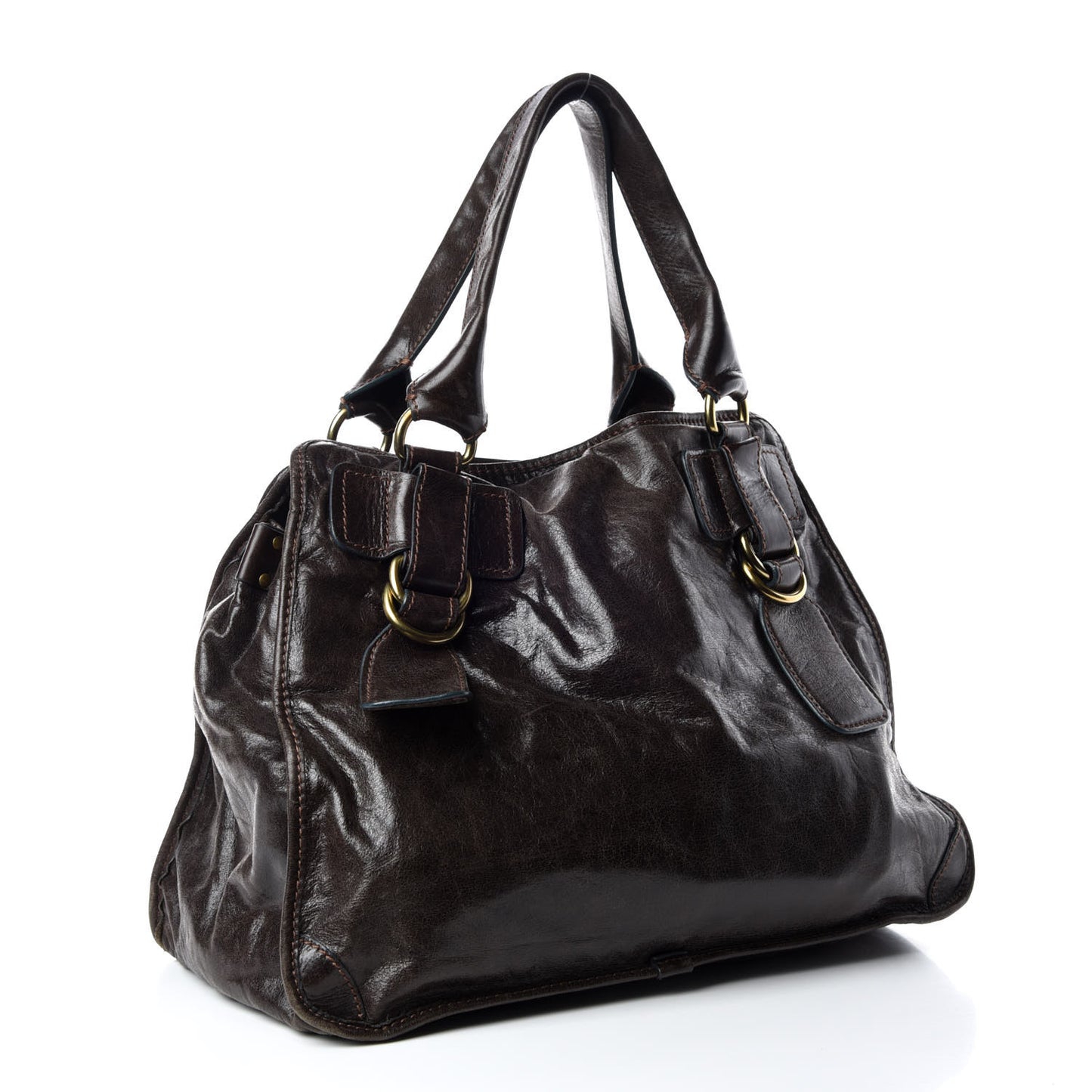 Calfskin Large Bay Tote Brown