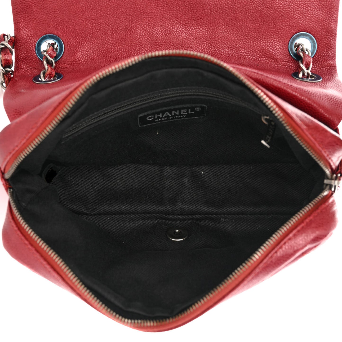 Caviar Quilted Jumbo Easy Flap Red