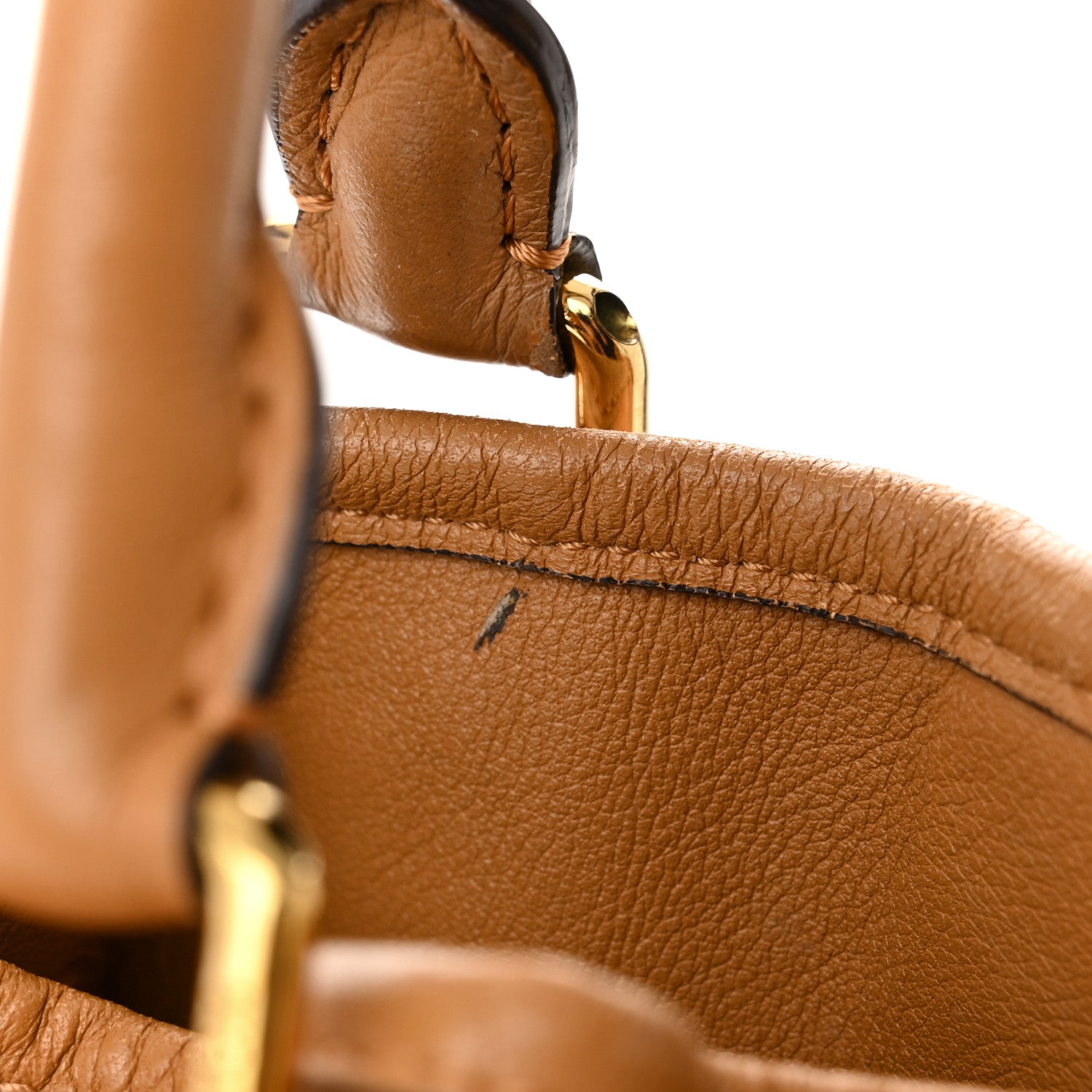 MCM Visetos Medium Drawstring Shopper Cognac 12 of 13