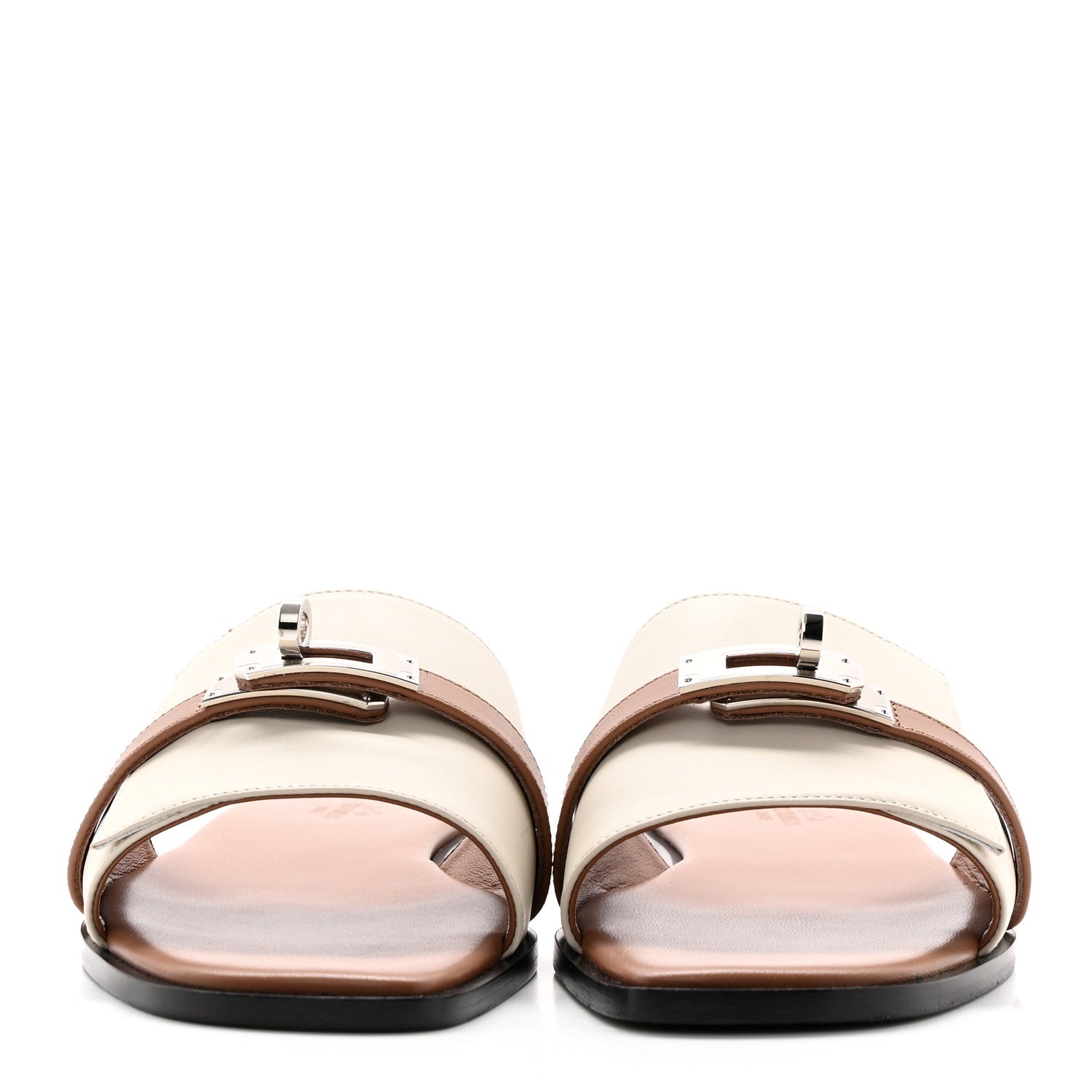 Hermes Calfskin Giulia Sandals 39 Beige Glaise Rose Perle 2 of 11