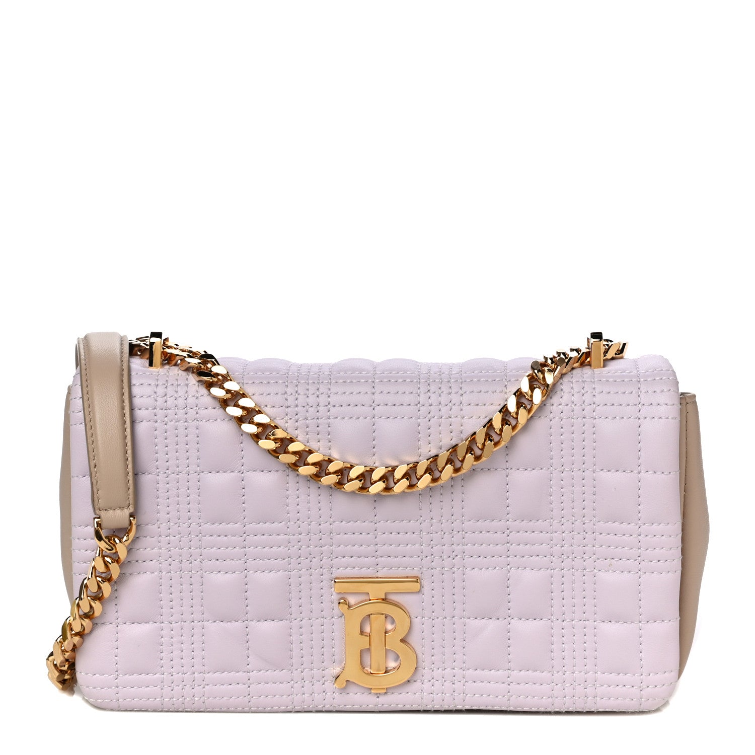 Burberry Lambskin Quilted Small Lola Bag Pale Thistle Soft Fawn 1 of 13