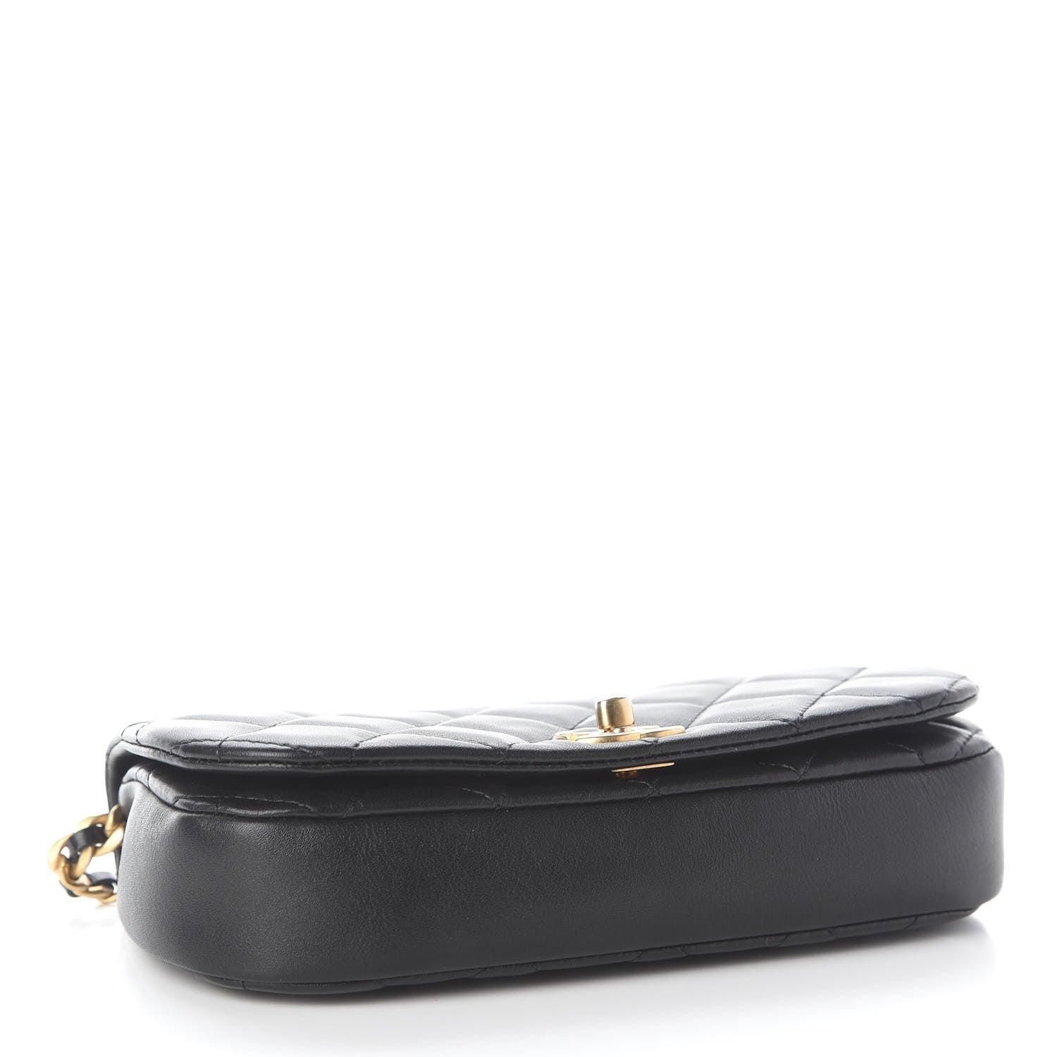 Chanel Calfskin Quilted Coco Mail Clutch With Chain Black 4 of 10