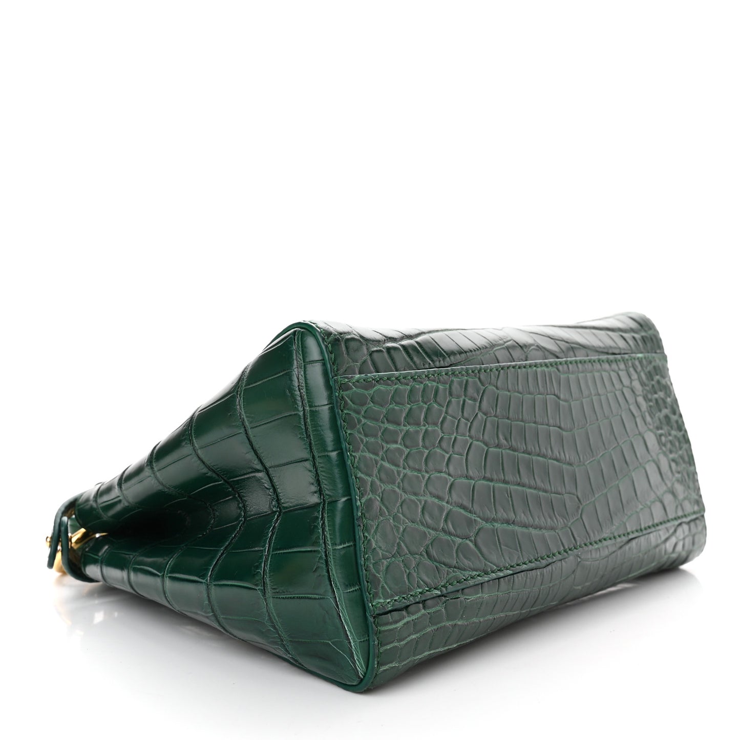 Shiny Crocodile Shiny Nappa Mini Peekaboo Iconic Satchel Emerald