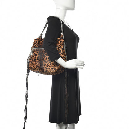 Christian Louboutin Pony Hair Leopard Print Medium Marianna Rider Hobo 2 of 8