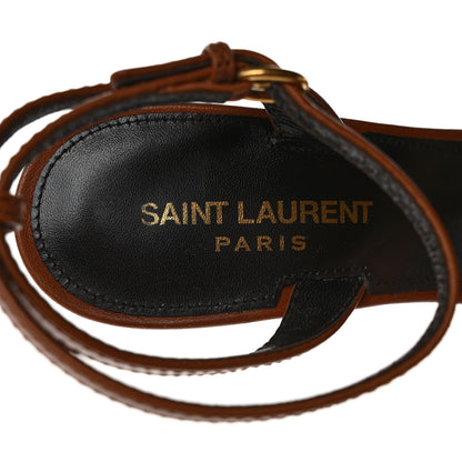 Saint Laurent Le Maillon 95 Ankle Strap Sandals 38 Caramel 8 of 9