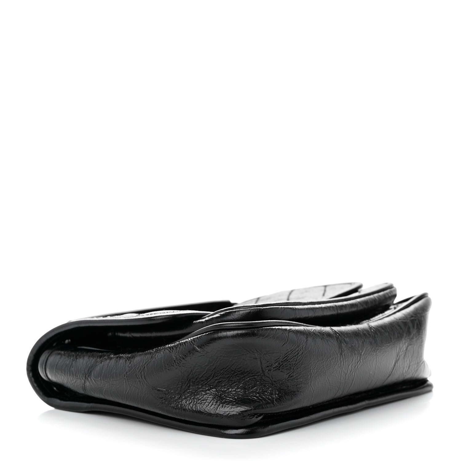 Saint Laurent Crinkled Calfskin Matelasse Monogram Baby Niki Chain Satchel Black 4 of 11