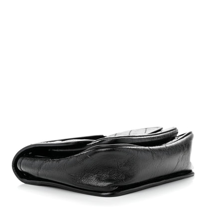 Saint Laurent Crinkled Calfskin Matelasse Monogram Baby Niki Chain Satchel Black 4 of 11