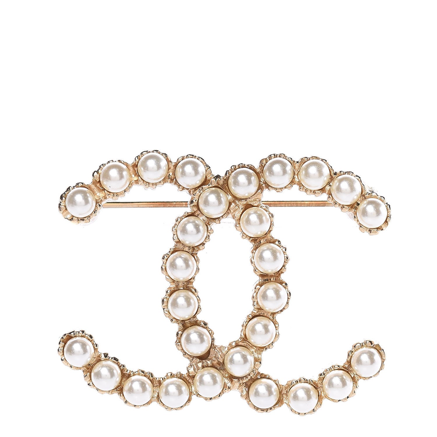 Chanel Pearl CC Brooch Gold 1 of 6