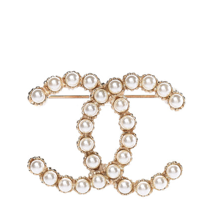 Chanel Pearl CC Brooch Gold 1 of 6