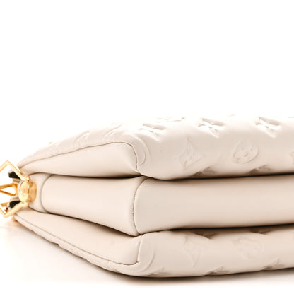 Louis Vuitton Lambskin Embossed Monogram Coussin PM Beige Cream 8 of 10