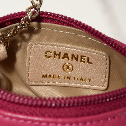 Chanel Lambskin Camellia Embossed Coin Purse Pink 6 of 7