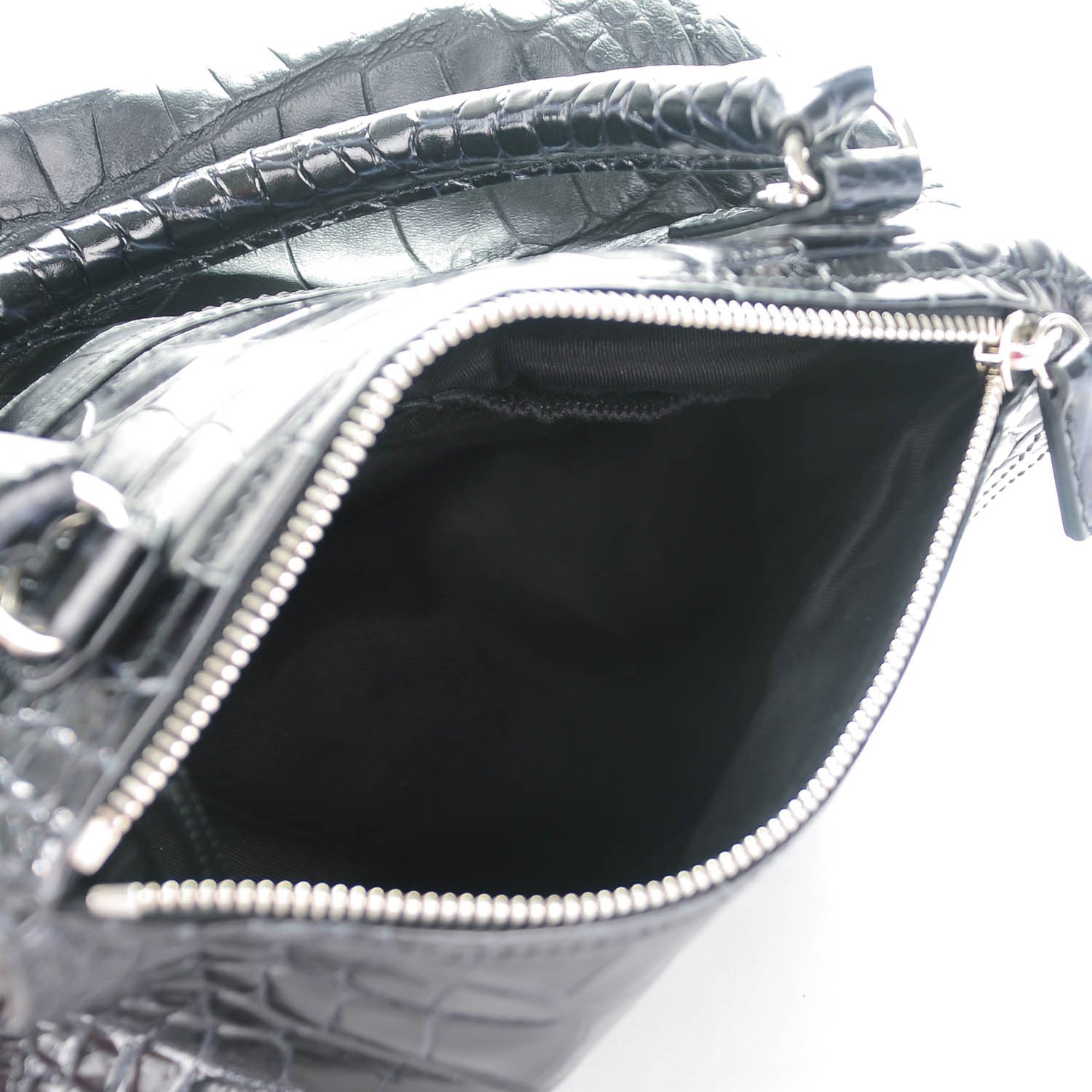 Givenchy Calfskin Crocodile Embossed Small Pandora Black 5 of 7