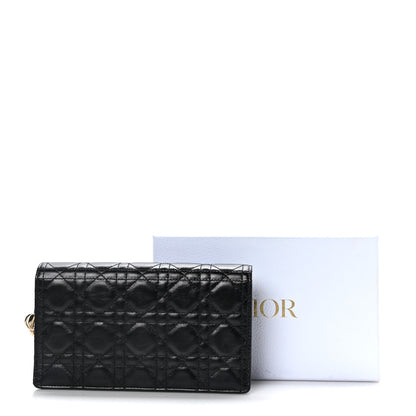 Christian Dior Crinkled Patent Cannage Lady Dior Pouch Black 11 of 11