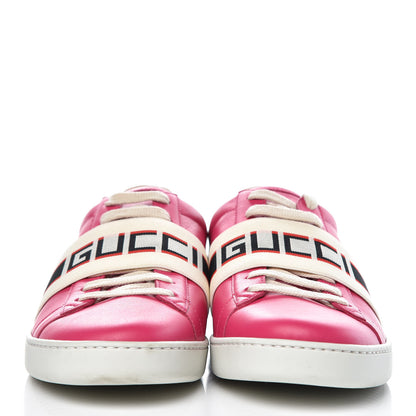 Gucci Calfskin Stripe Womens New Ace Sneakers 40.5 Box Pink Ecru Notte 2 of 12