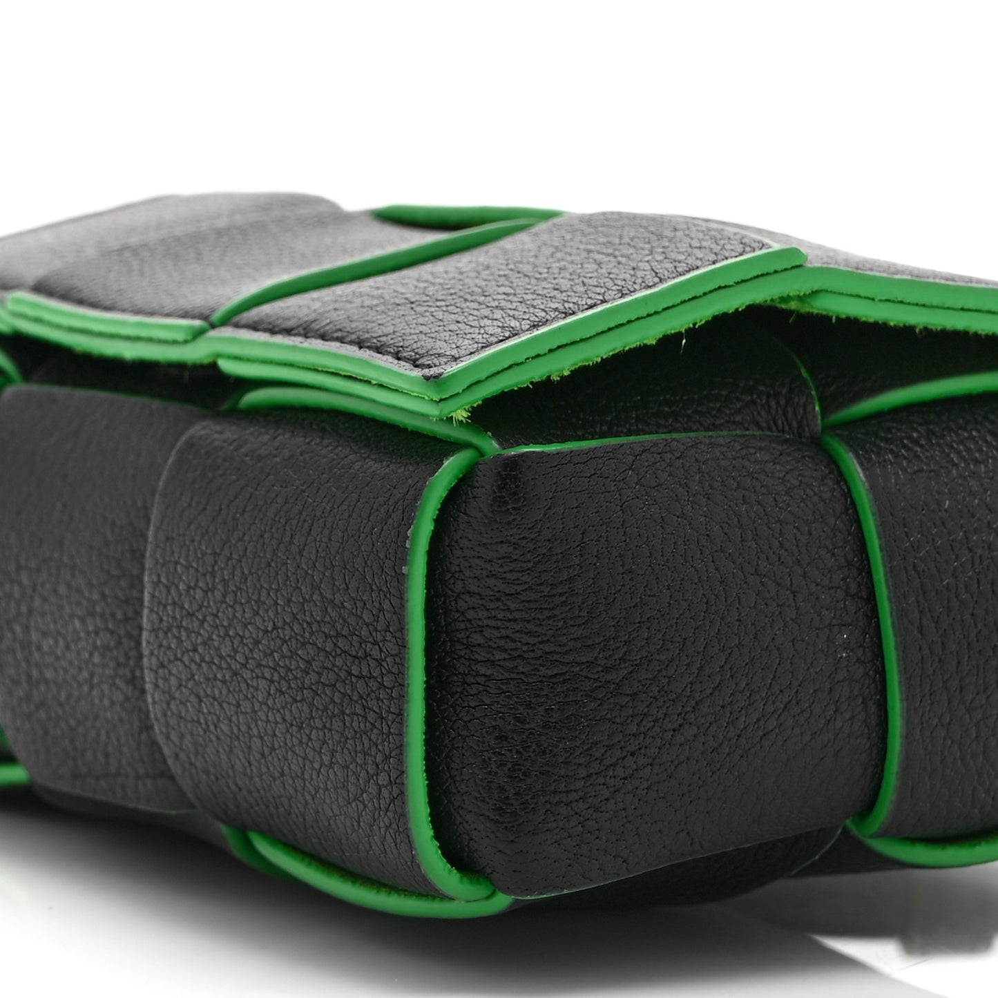 Lambskin Maxi Intreccio Candy Cassette Crossbody Bag Black Green