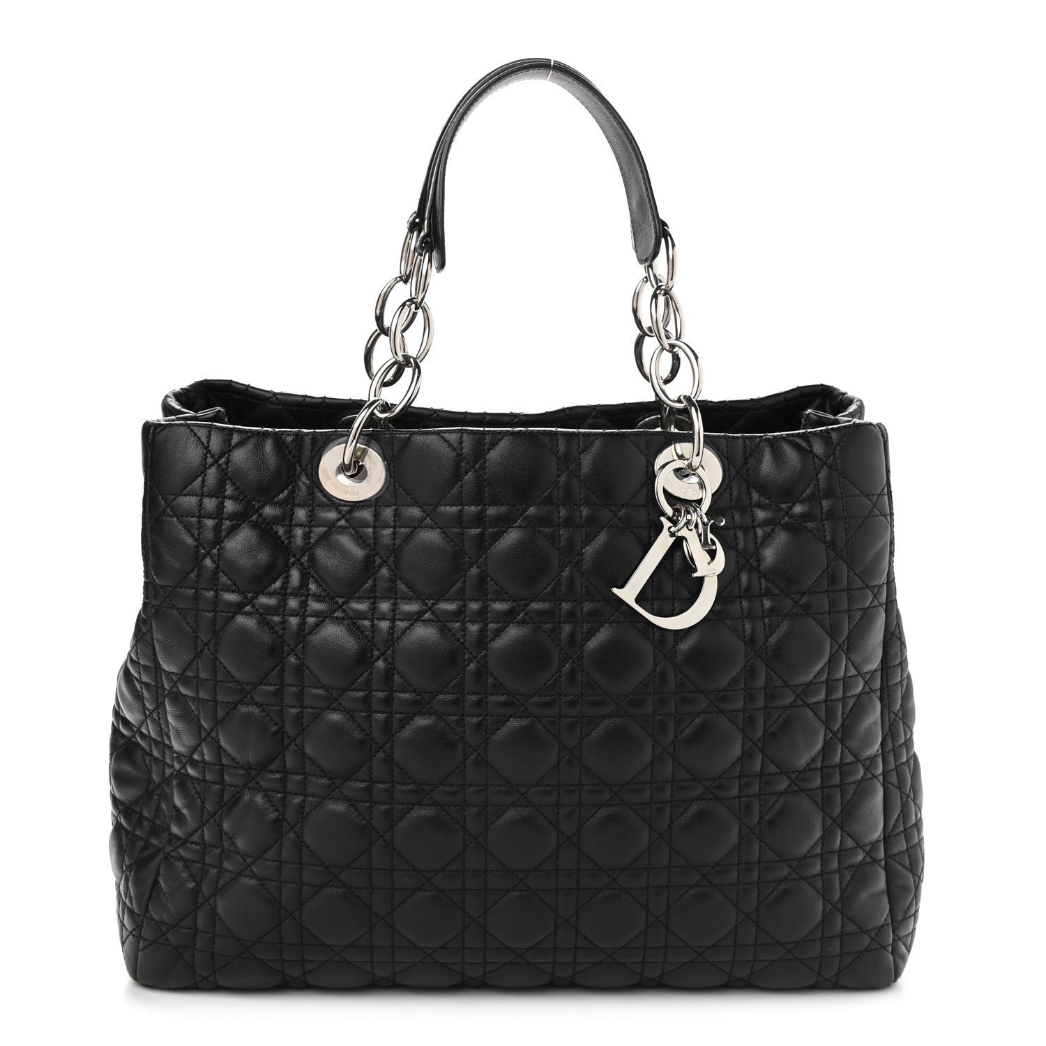 Christian Dior Lambskin Cannage Large Dior Soft Shopping Tote Black 1 of 9
