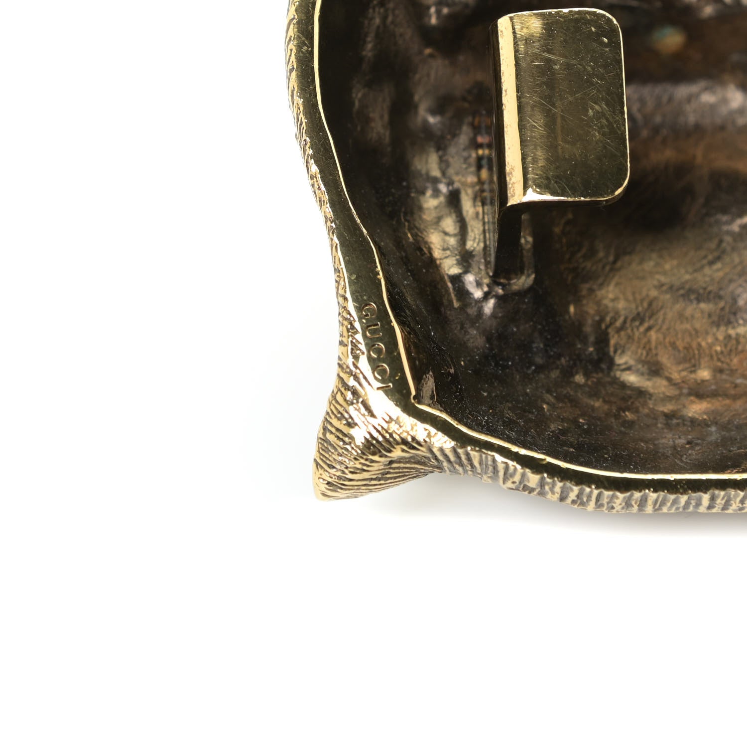 Gucci Web Feline Buckle Belt 75 60 Green Red 7 of 8
