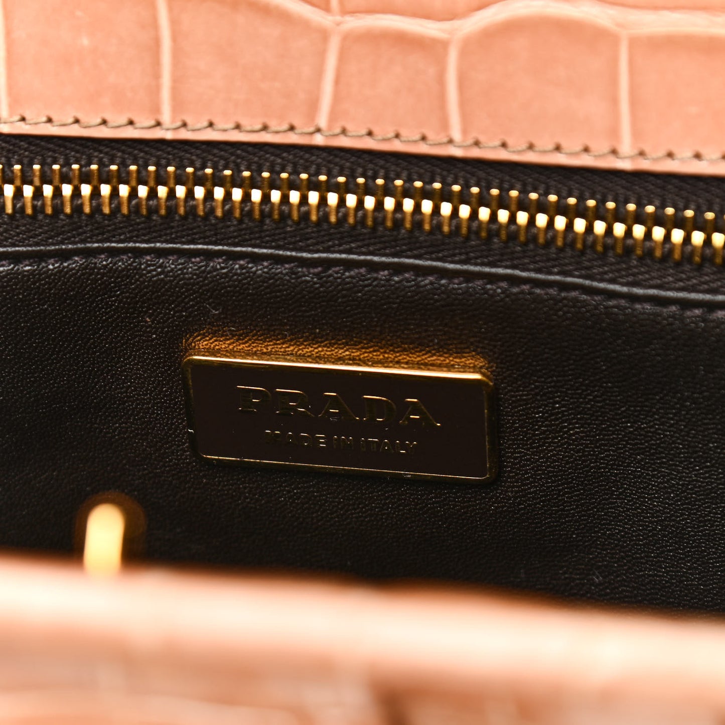 Crocodile Frame Shoulder Bag Brown