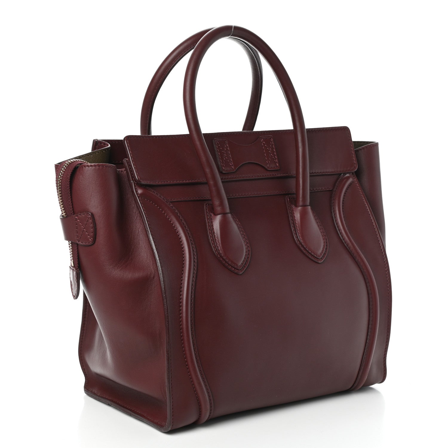 Celine Smooth Calfskin Mini Luggage Burgundy 3 of 9