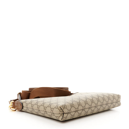 Gucci GG Supreme Monogram Azalea Calfskin Retro Interlocking G Wristlet Messenger Bag Beige Ebony Brown Sugar 4 of 10