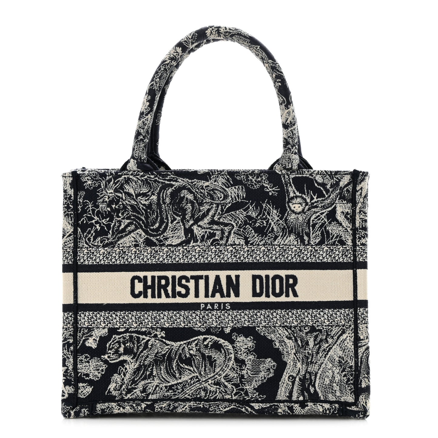 Canvas Embroidered Small Dioriviera Toile De Jouy Book Tote Blue