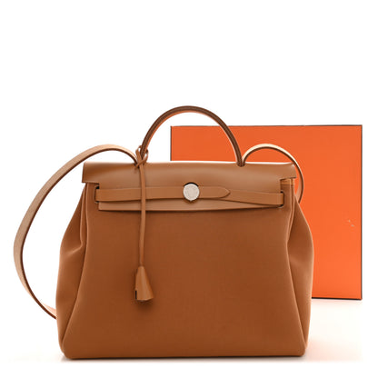 Hermes Military Toile Vache Hunter Herbag Zip Retourne 31 PM Dune Etoupe 12 of 12