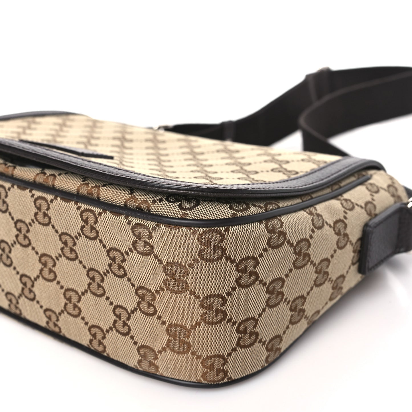 Monogram Flap Messenger Bag Beige Dark Brown