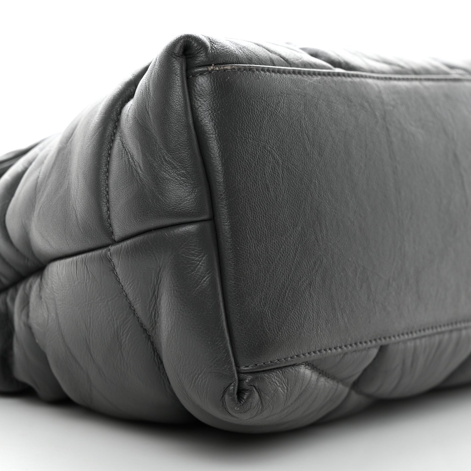 Saint Laurent Calfskin Quilted Medium Loulou Puffer Monogram Chain Satchel Storm 9 of 10