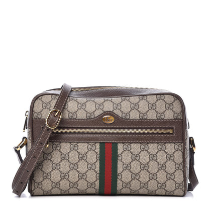 Gucci GG Supreme Monogram Web Small Ophidia Shoulder Bag Brown 1 of 9