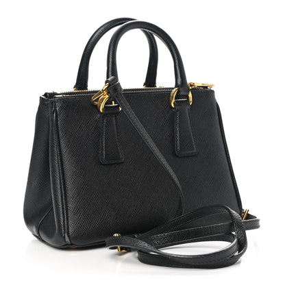 Prada Saffiano Lux Micro Galleria Double Zip Tote Black 3 of 10