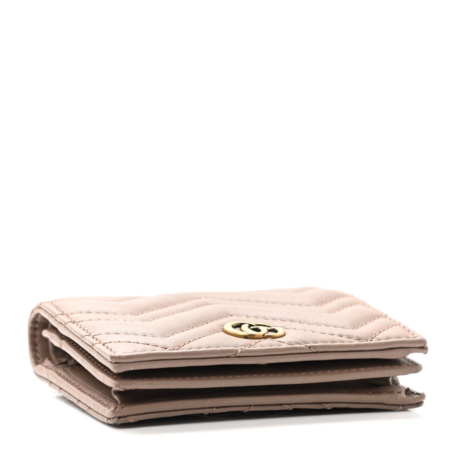 Calfskin Matelasse GG Marmont Card Case Wallet Porcelain Rose