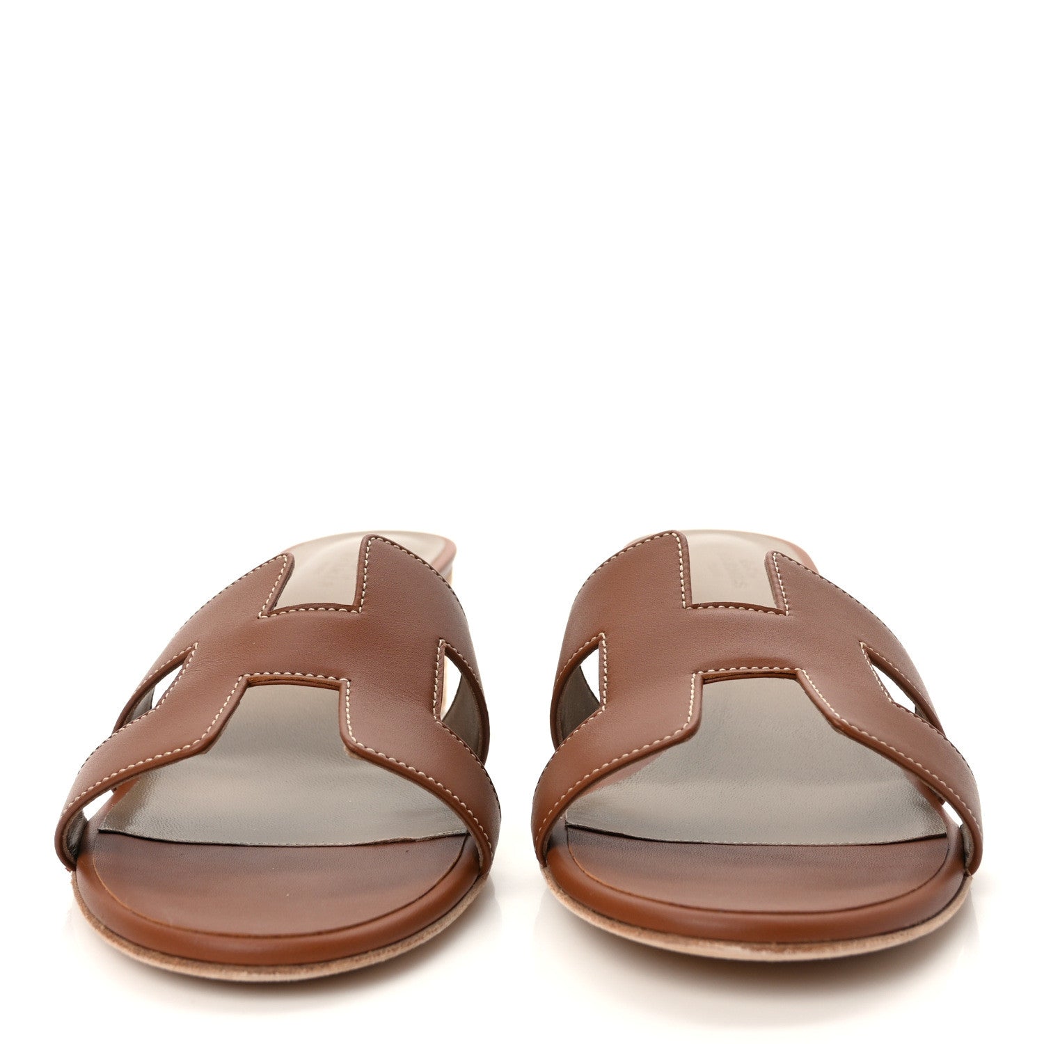 Hermes Calfskin Oasis Sandals 41.5 Gold 2 of 9