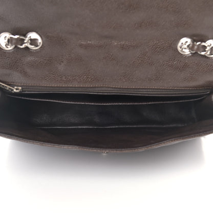 Chanel Caviar Quilted Jumbo Single Flap Dark Brown 4 of 13