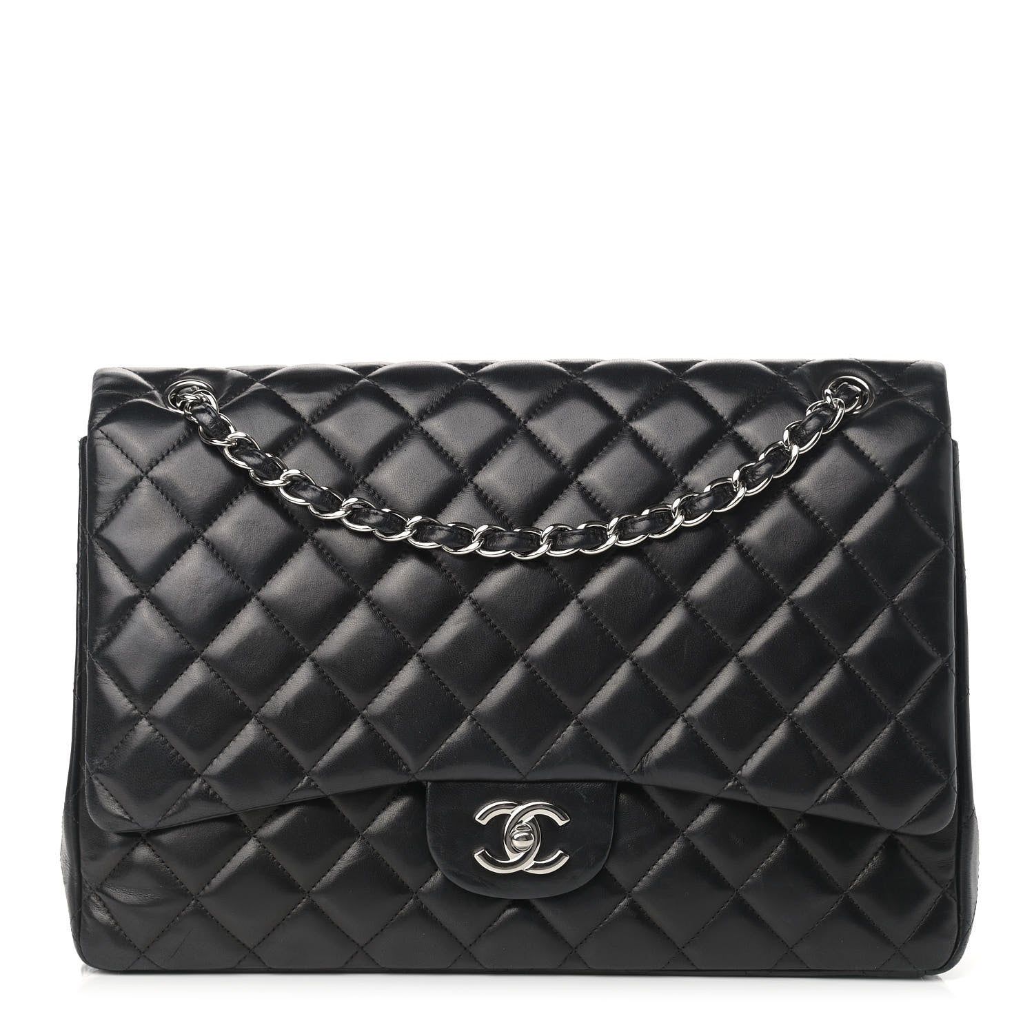 Chanel Lambskin Quilted Maxi Single Flap Black 1 of 22