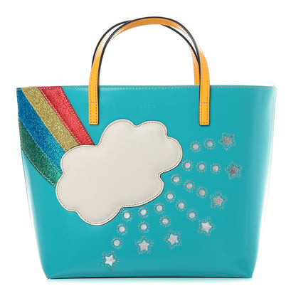 Gucci Calfskin Childrens Rainbow Tote Blue 1 of 10