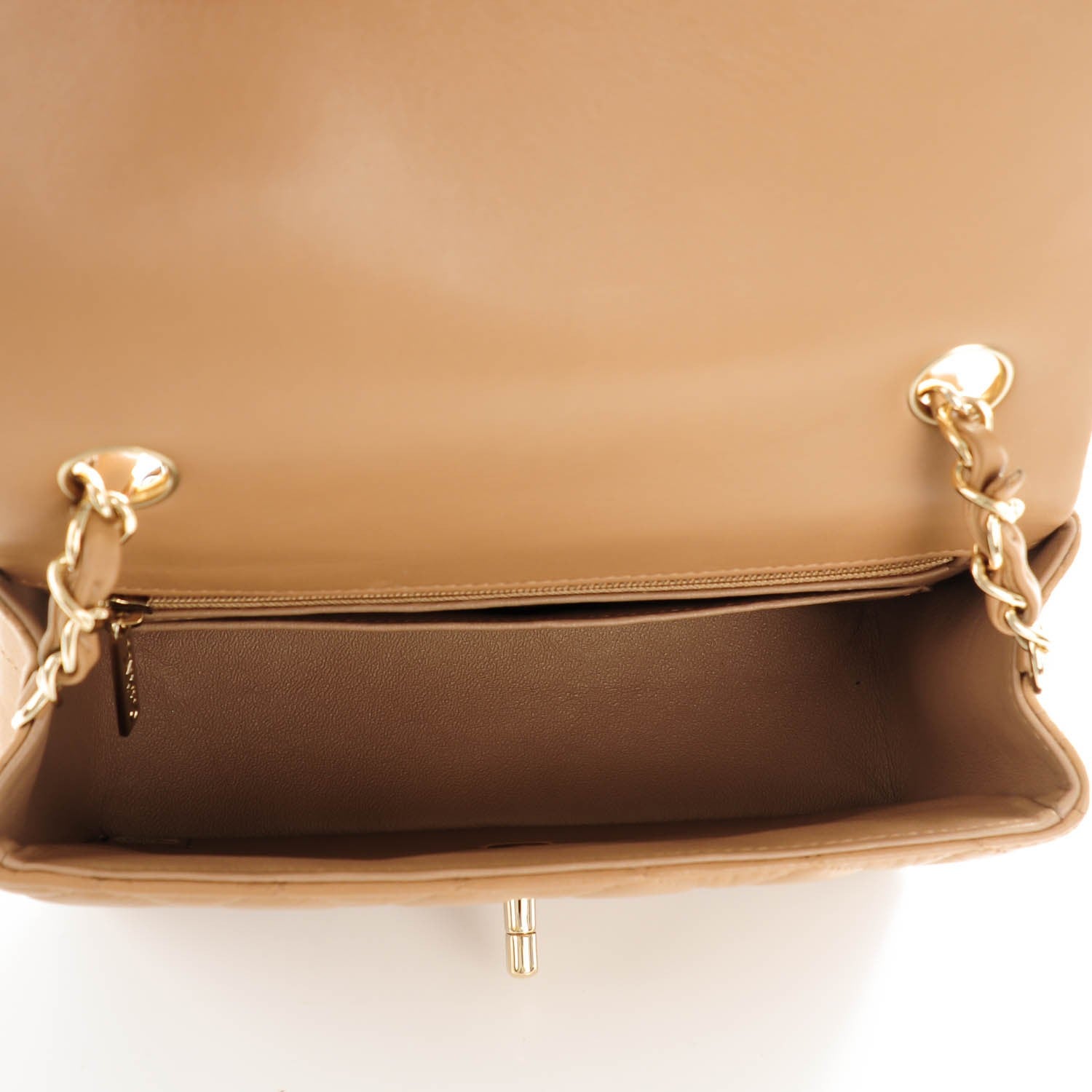 Chanel Lambskin Quilted Mini Rectangular Flap Beige 5 of 8