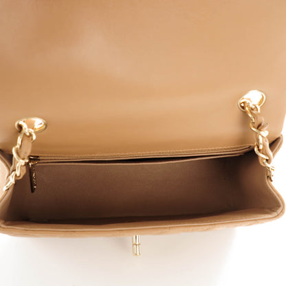 Chanel Lambskin Quilted Mini Rectangular Flap Beige 5 of 8