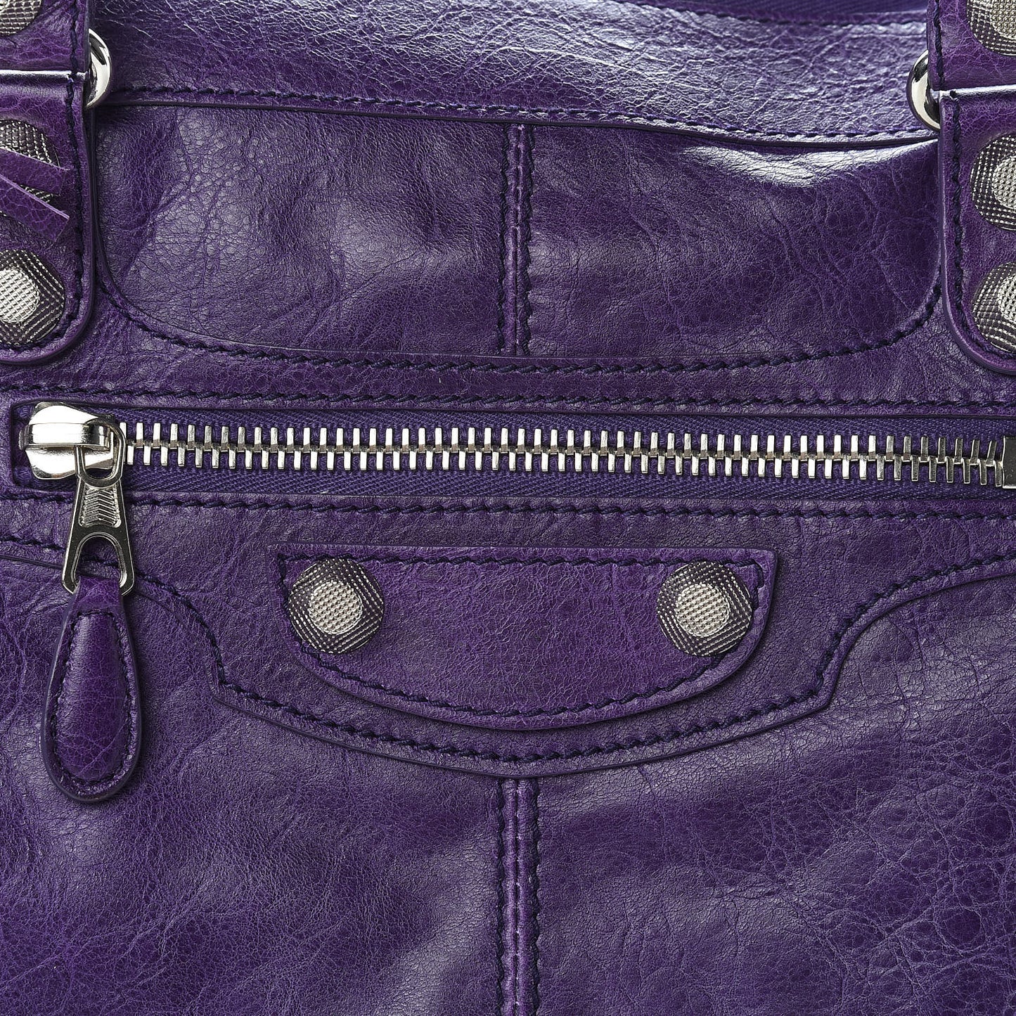 Agneau Giant 12 Silver Hardware Work Dark Violet
