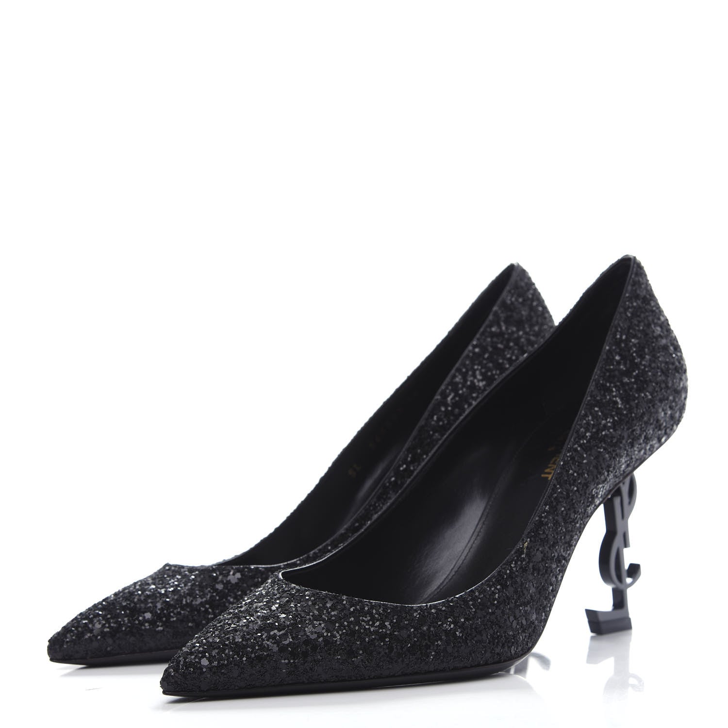 Saint Laurent Glitter Opyum 85 Pumps 39 Black 3 of 11