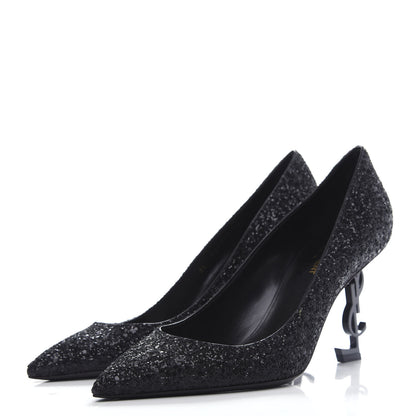 Saint Laurent Glitter Opyum 85 Pumps 39 Black 3 of 11
