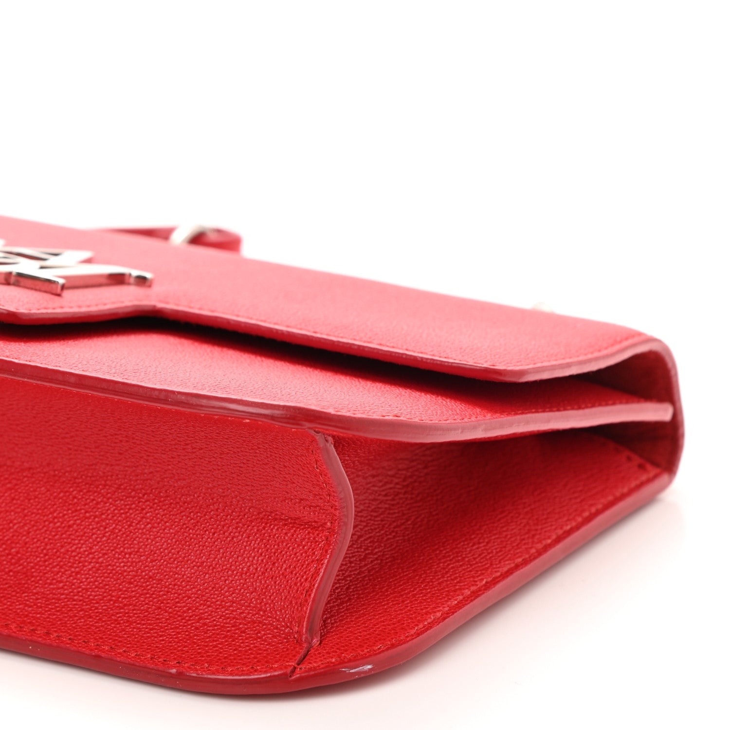 Alexander McQueen Grained Calfskin Medium Insignia Flap China Red 10 of 13