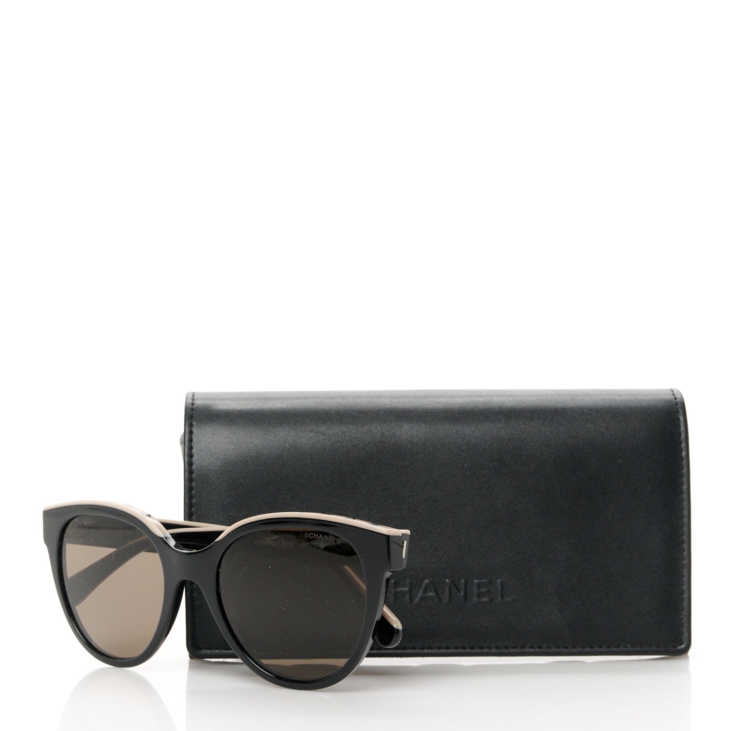 Chanel Acetate CC Butterfly Sunglasses 5414 Black Beige 9 of 9