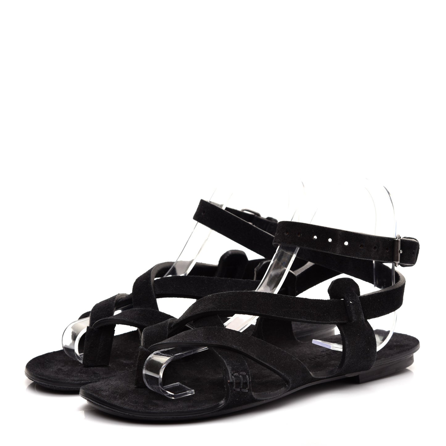 Suede Culver Flat Sandals 38 Black