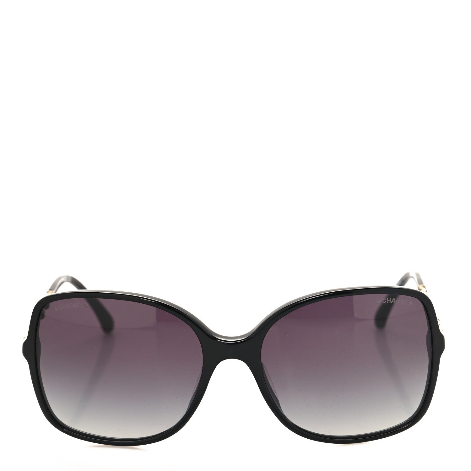 Chanel Acetate Metal Lambskin Square Chain Sunglasses 5210-Q-A Black 2 of 7