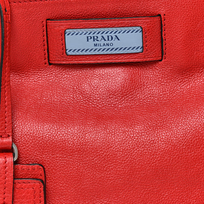 Prada Glace Calf Etiquette Tote Fuoco 8 of 16