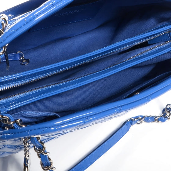 Chanel Patent Quilted Large Just Mademoiselle Bowling Bag Dark Blue 5 of 8