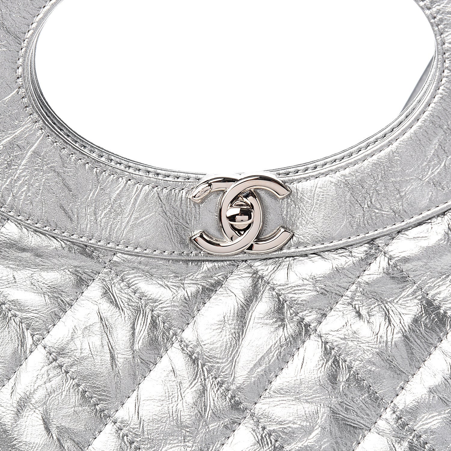 Chanel Metallic Crumpled Calfskin Small 31 Shopping Bag Silver 9 of 10