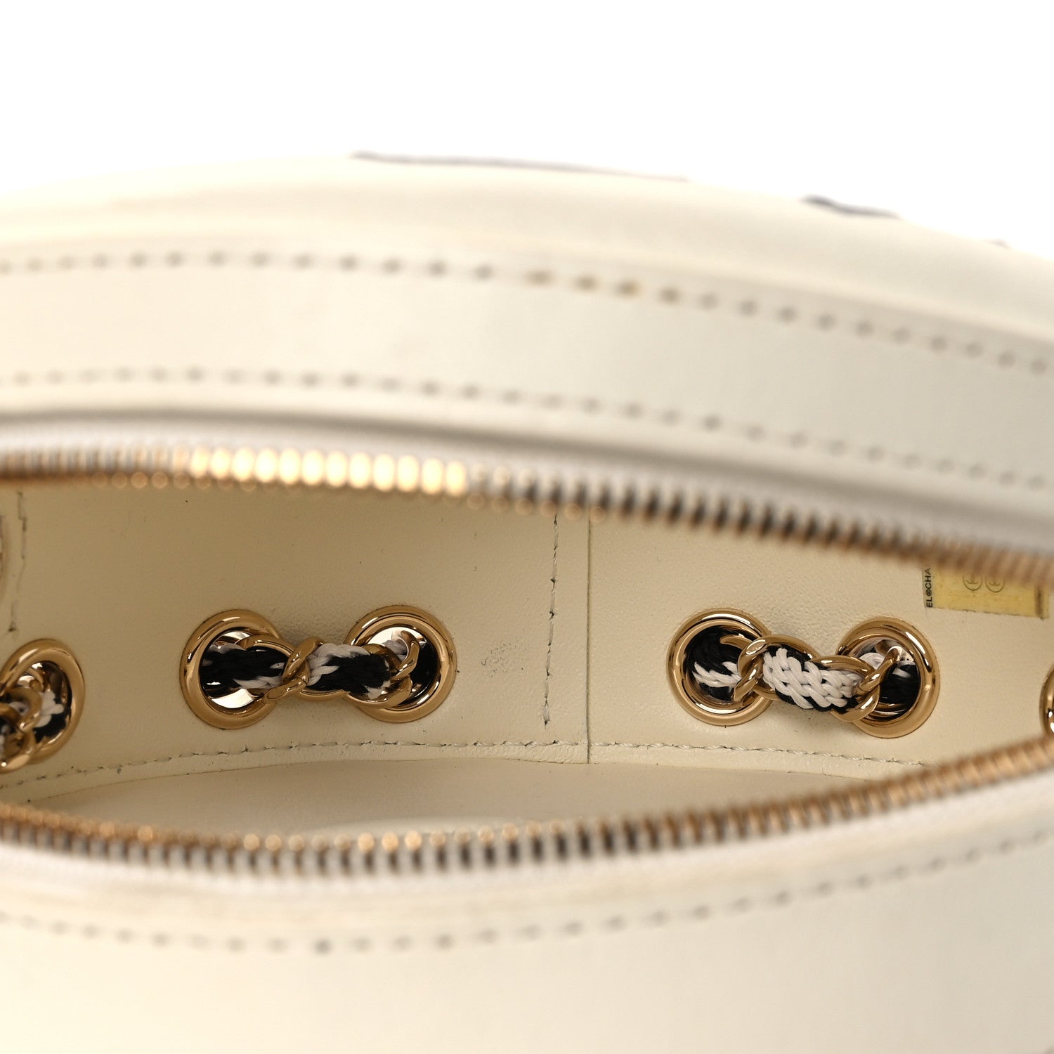 Chanel Lambskin Coco Lifesaver Round Bag Black White 4 of 11